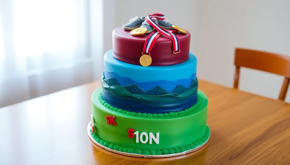 cakes depicting running distances