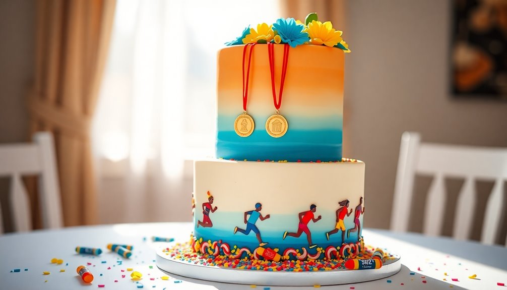 marathon themed celebration cakes