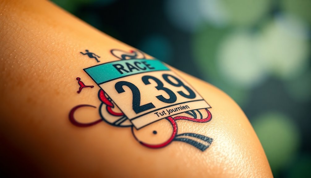 race bib tattoo memorials