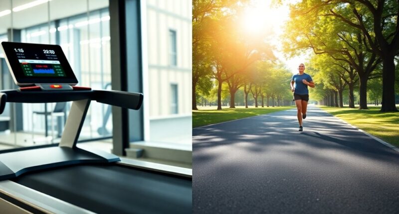 treadmill or outdoor running