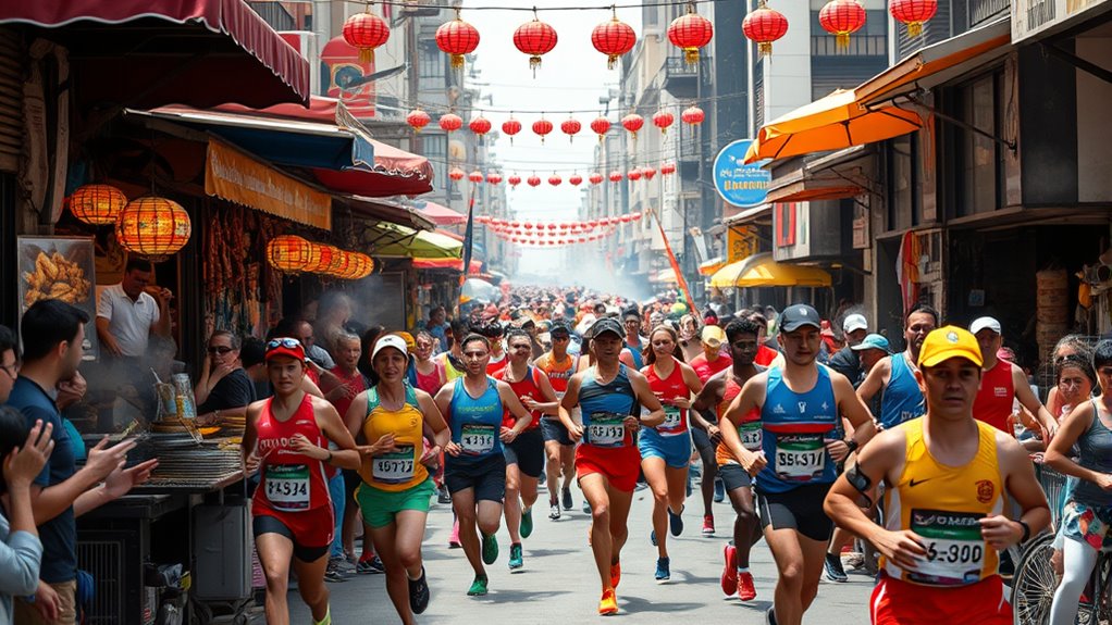 street food aromas energize runners