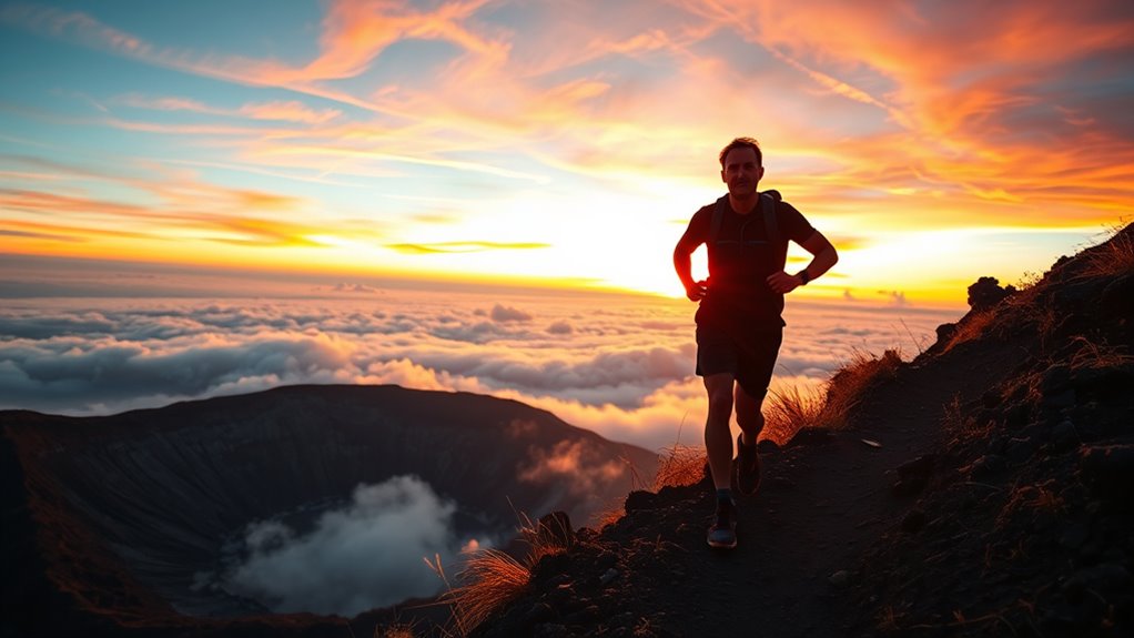 sunrise inspires mountain meditation