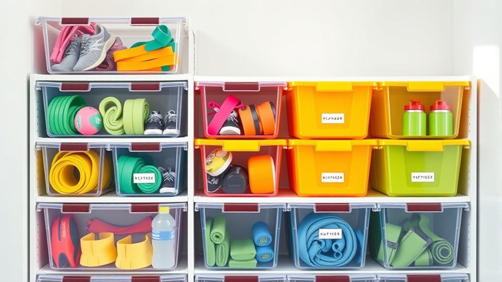storage bins for running gear