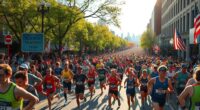marathon course and crowds