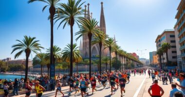 marathon through barcelona landmarks
