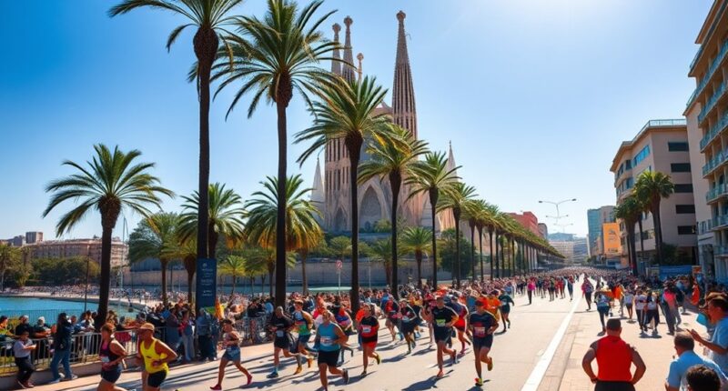 marathon through barcelona landmarks