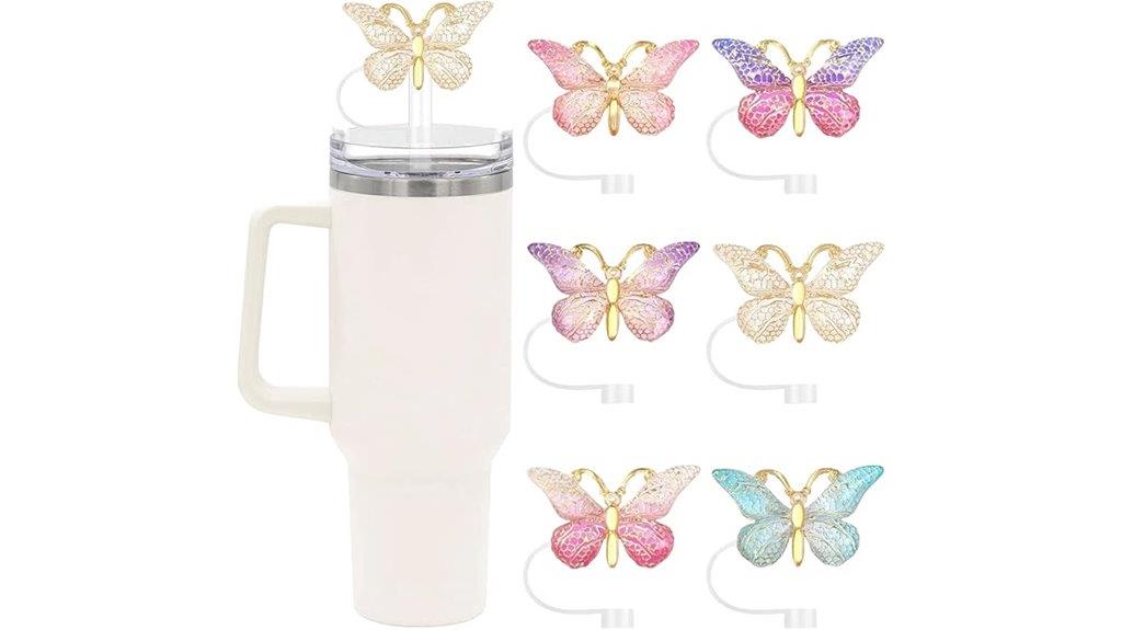 butterfly tumbler straw caps