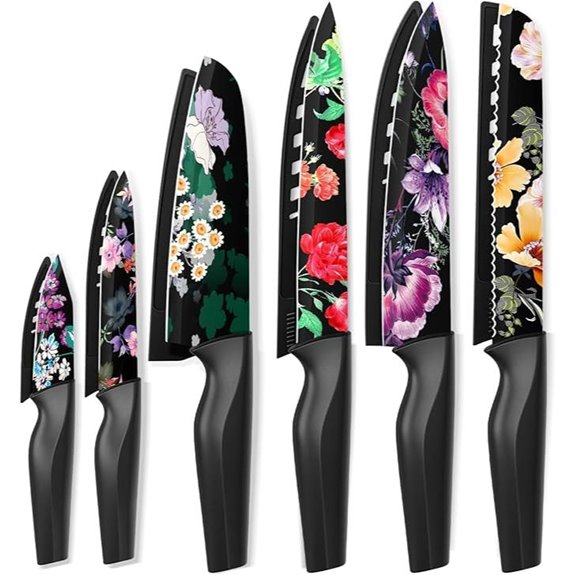 Astercook 12-Piece Flower Kitchen Knife Set