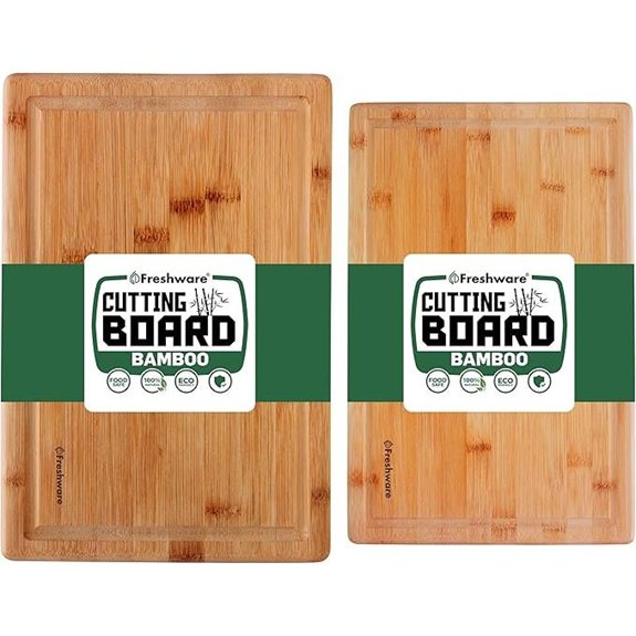 Bamboo Cutting Boards with Juice Groove (Set of 2)