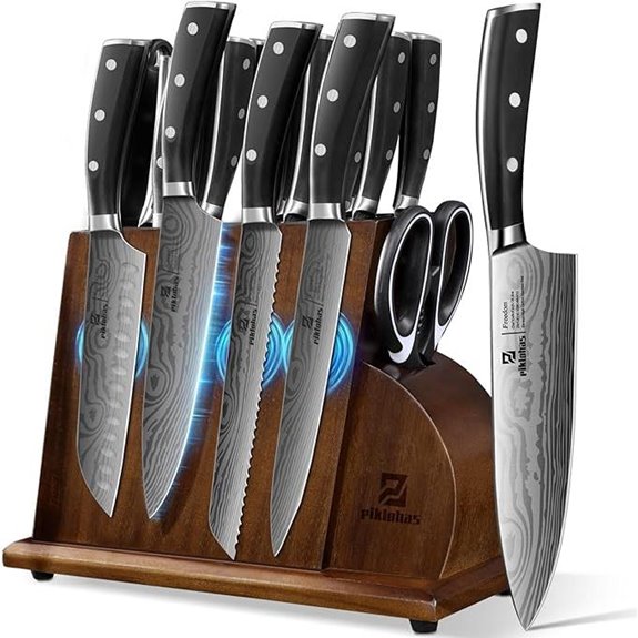 17-Piece German Stainless Steel Knife Set with Magnetic Block
