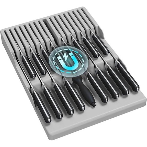 Lifewit Magnetic Drawer Knife Organizer with Storage