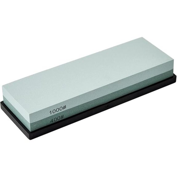 Knife Sharpening Stone with Non-slip Rubber Base