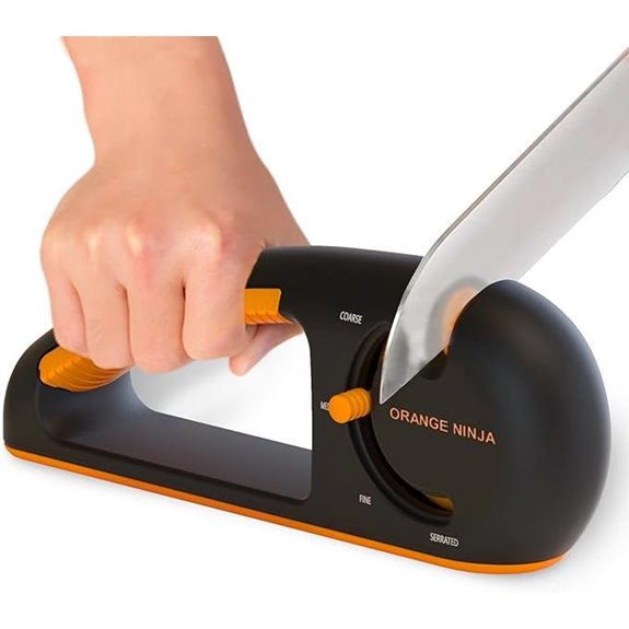 Orange Ninja 4-Stage Knife Sharpener with Grip
