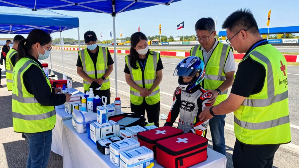 prepared first aid station setup